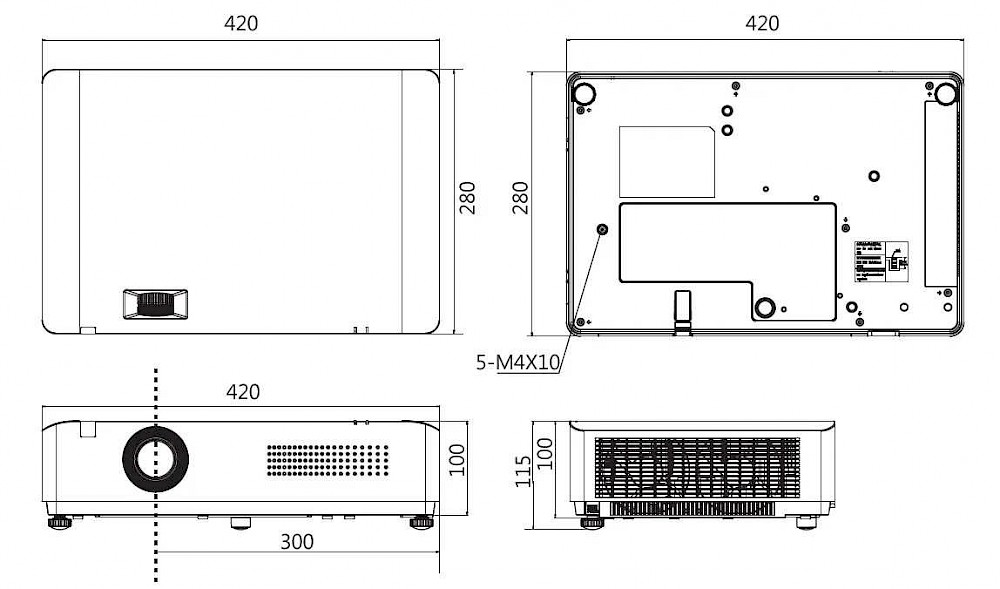 Vue2 VP-W4B dimensions illustration